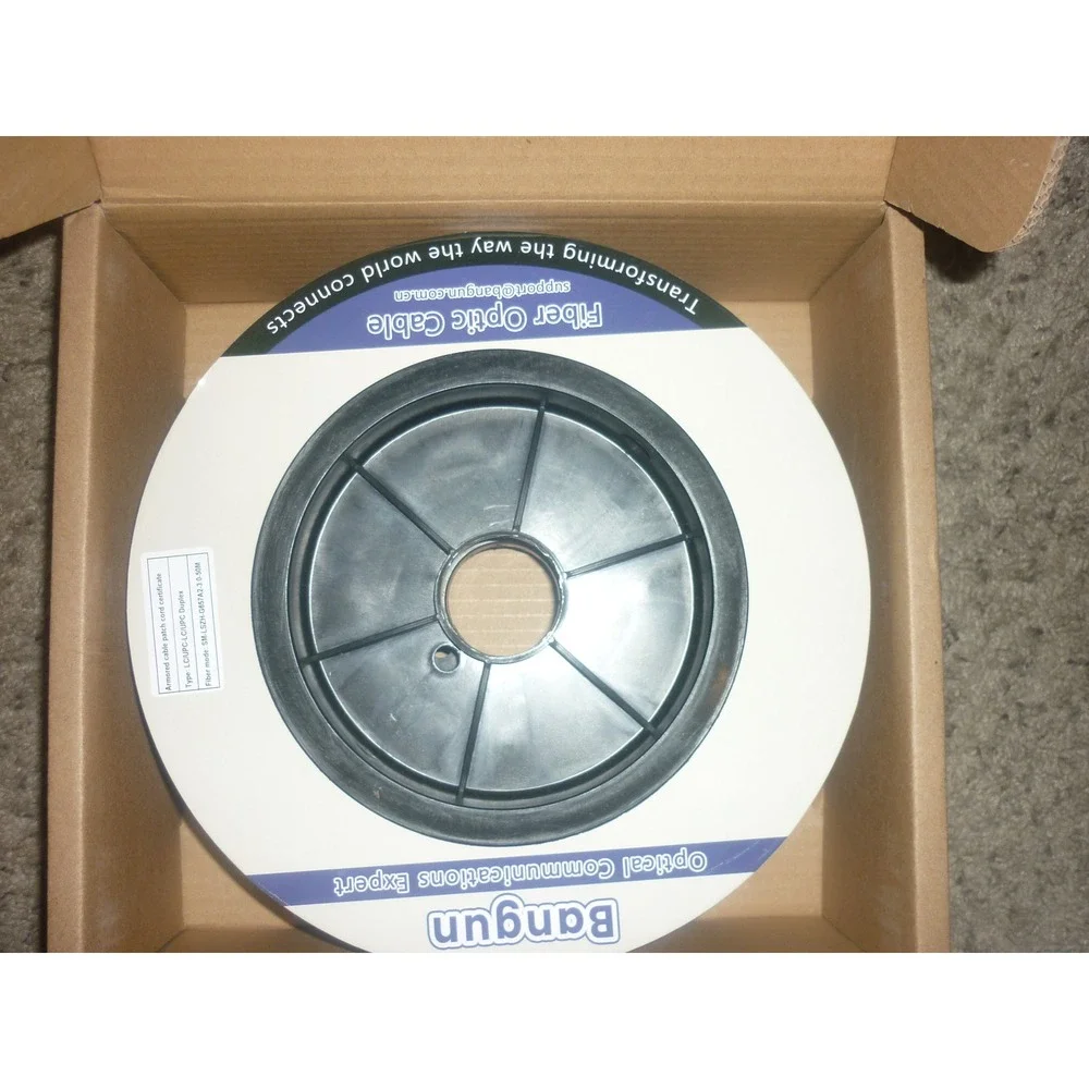 Bangun 50M Armored Fiber Optic Patch Cable LC/UPC Duplex SM-LSZH Black 50 Meters